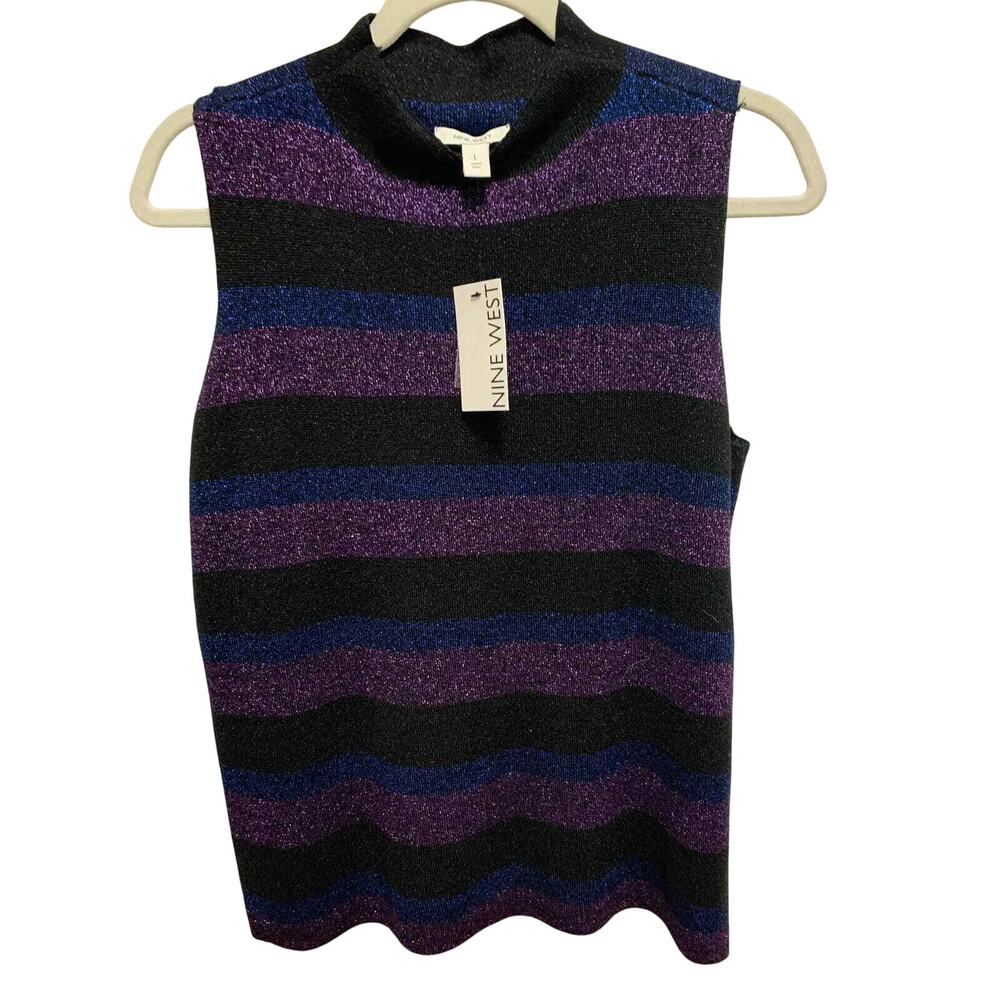 Nine West stripe metallic large new knit